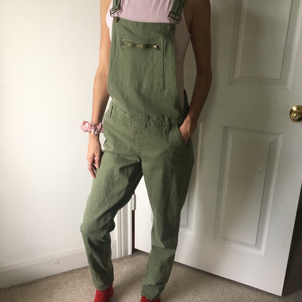 Olive green overalls